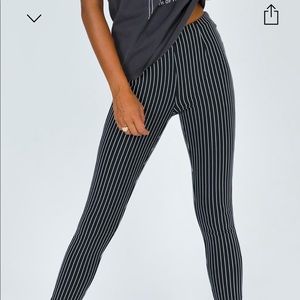 Princess Polly black and white striped pants